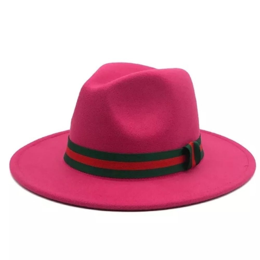 Dark Pink Fedora Hat with Elastic Band - Picture 1 of 1